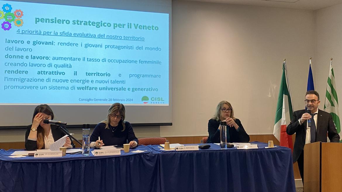 Cisl Veneto: giovani, donne, attrattività del territorio e welfare le quattro priorità per il 2024
