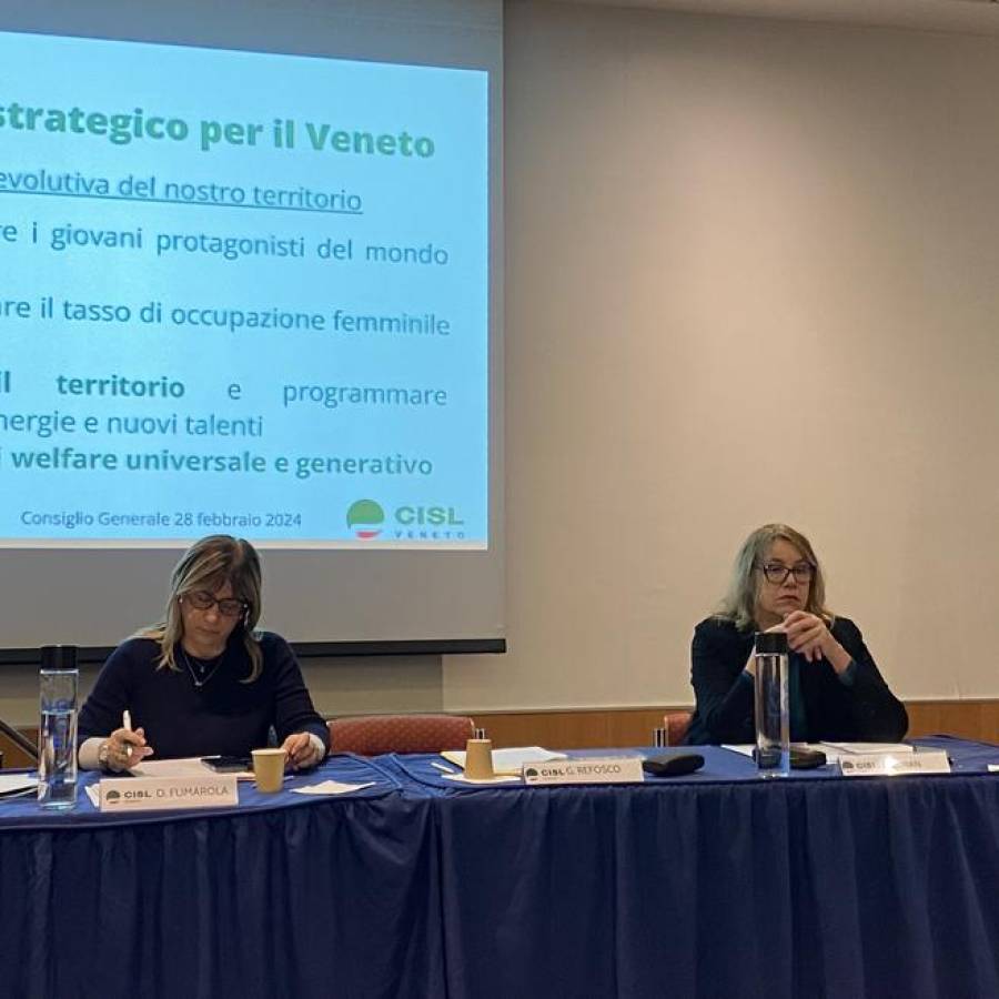 Cisl Veneto: giovani, donne, attrattività del territorio e welfare le quattro priorità per il 2024